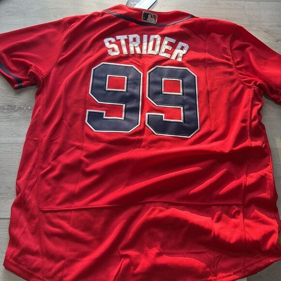 Nike Atlanta Braves Red Alternate Limited Custom Jersey Strider 99 size 48 NWT - Picture 6 of 6